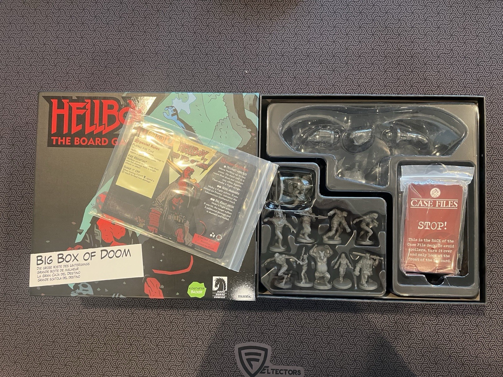 Hellboy The Board Game Kickstarter Edition + Big Box Of Doom & 3 Expansions