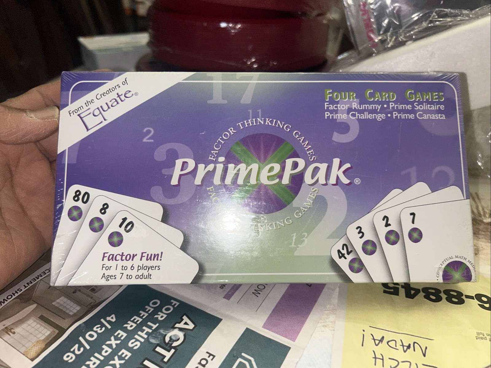 PrimePak Four Math Card Games Factor Sets From Creators of Equate Homeschool