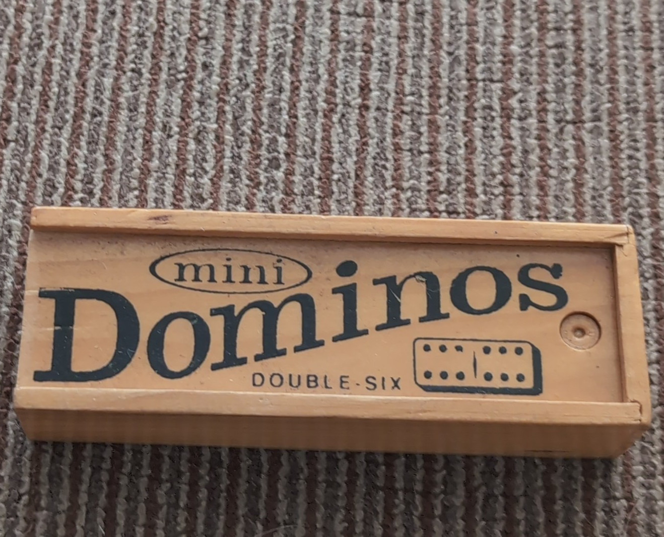 Mini Dominos Double-Six Tile Game Set Wooden Case 2+ Players Age 8+