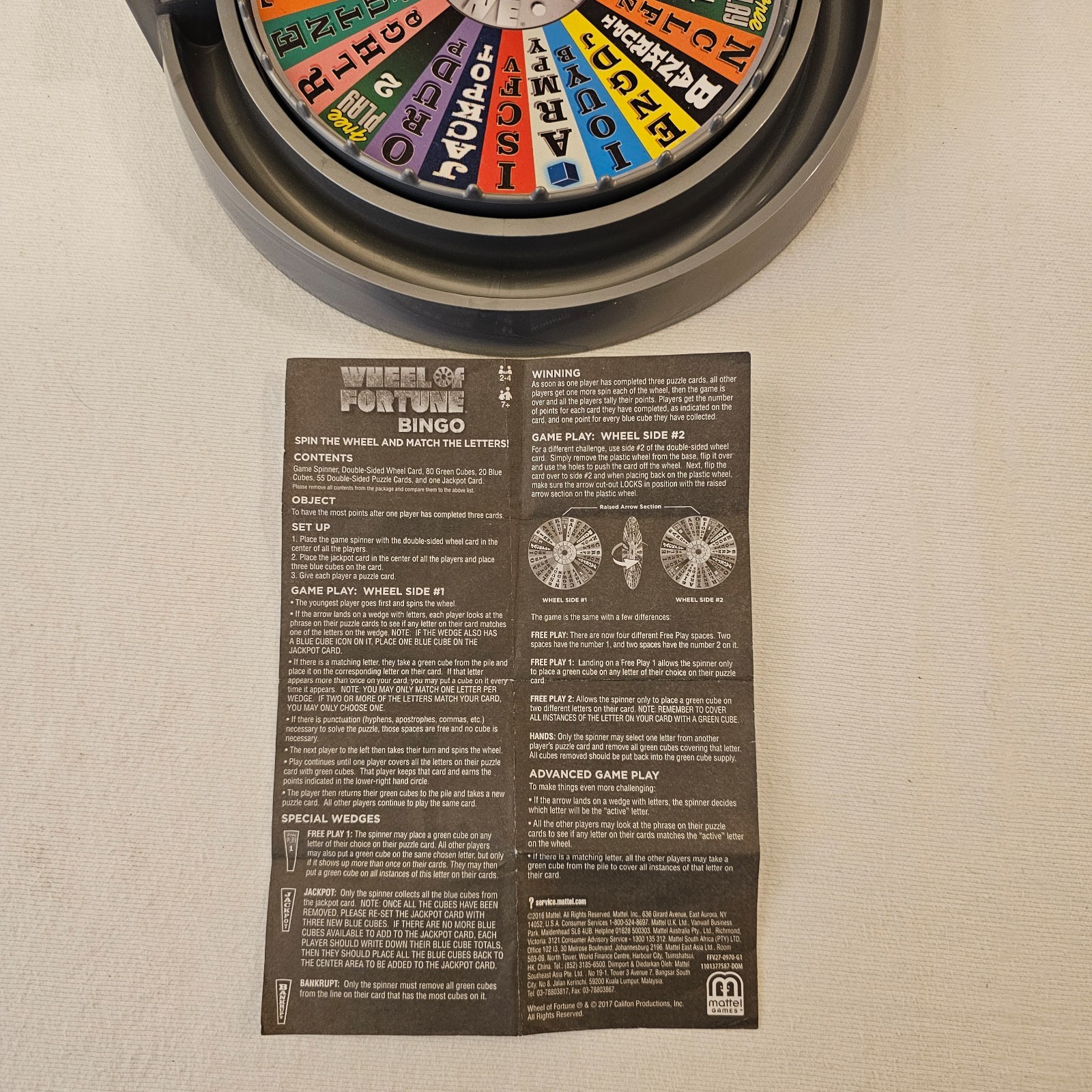 Wheel of Fortune Bingo tabletop game Spinning Wheel for a Chance to Win