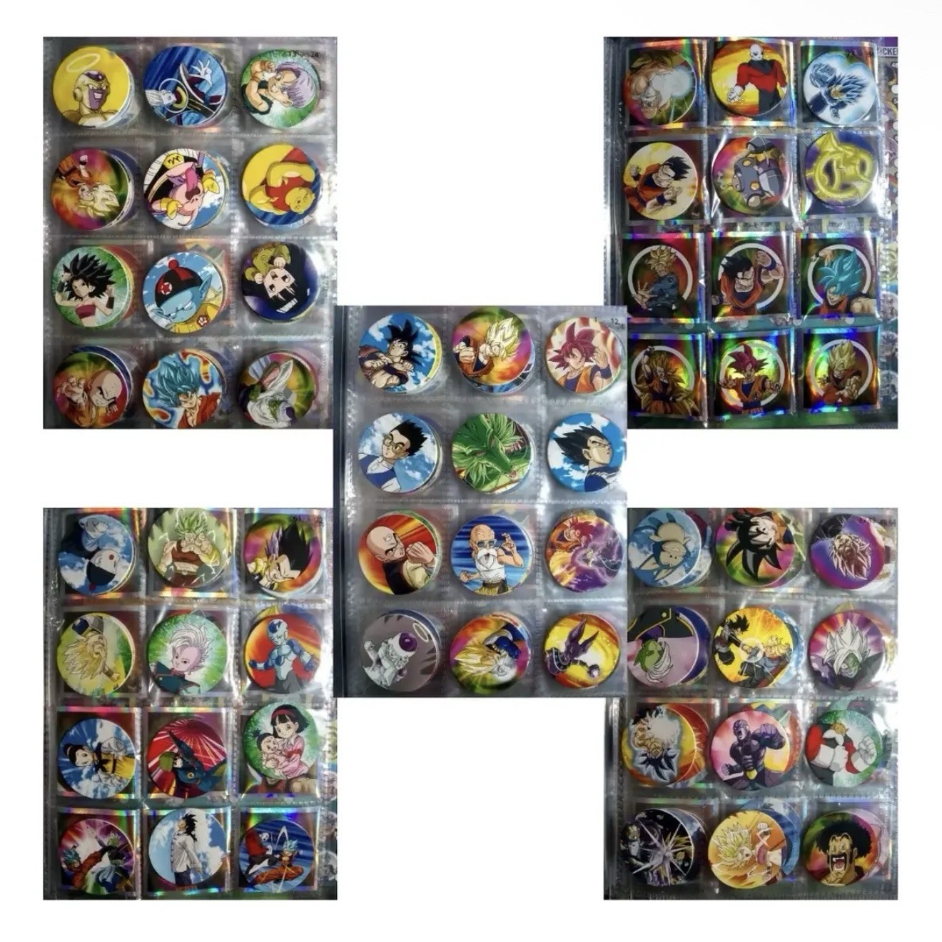 40 Dragon Ball Super Panini Tazos Caps Lot No Repeats Collectible