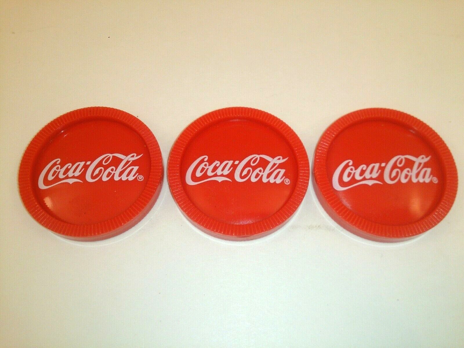 3 x Red Coca Cola Checkers Game Replacement Pieces Parts Checker