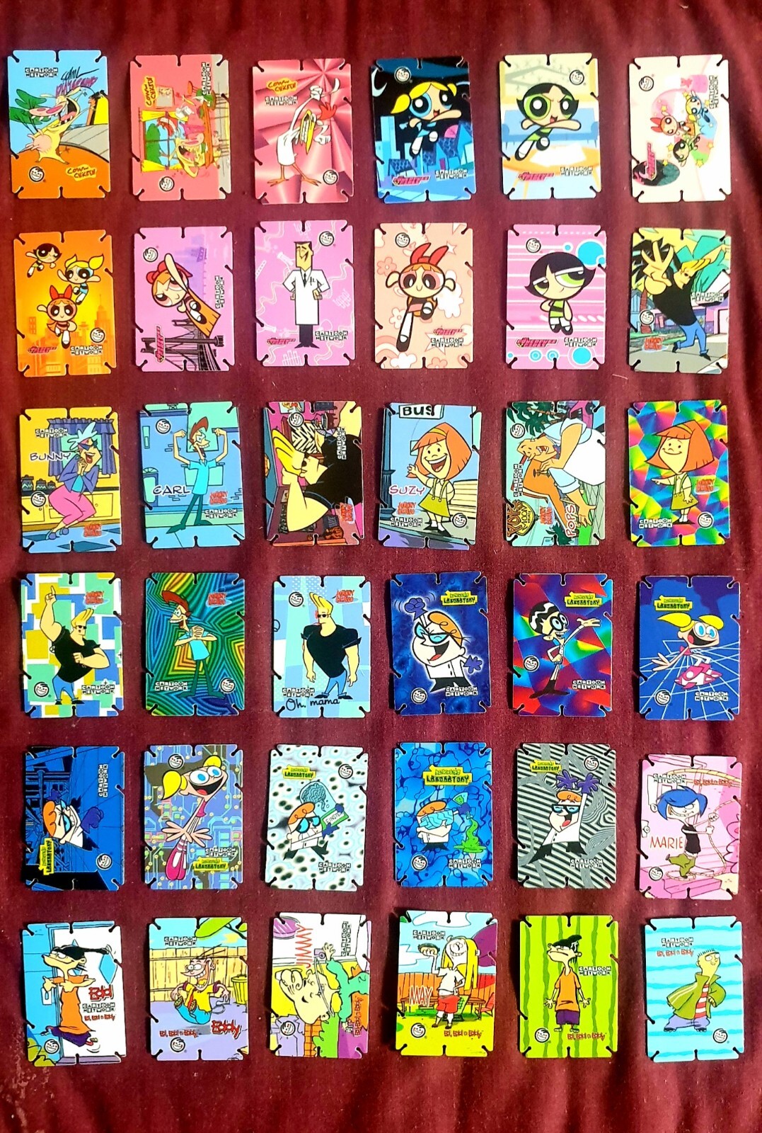 Cartoon Network Kuas Tazos Maxi Builder Cards – 36 DIifferent Cards *EXCELLENT*