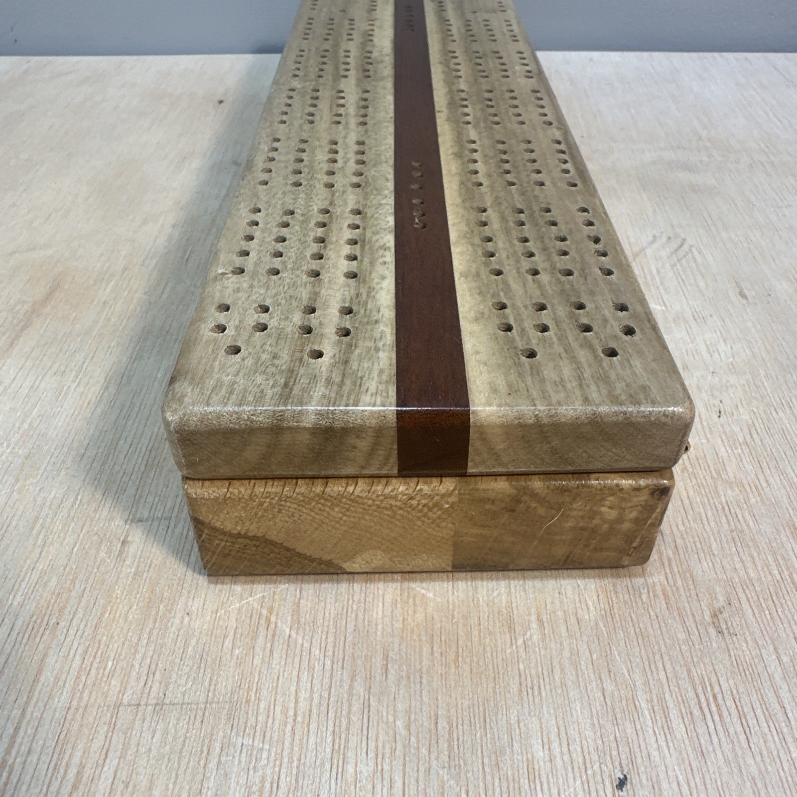 Myrtlewood Handmade Cribbage Board W Storage Made In Oregon No Pegs No Box