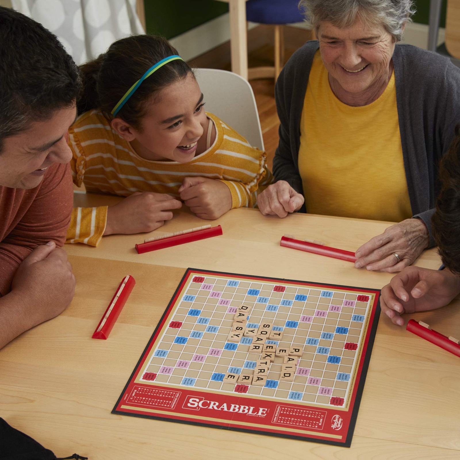 Classic Scrabble Game Multicolor Tabletop Word Gameplay for Family Fun
