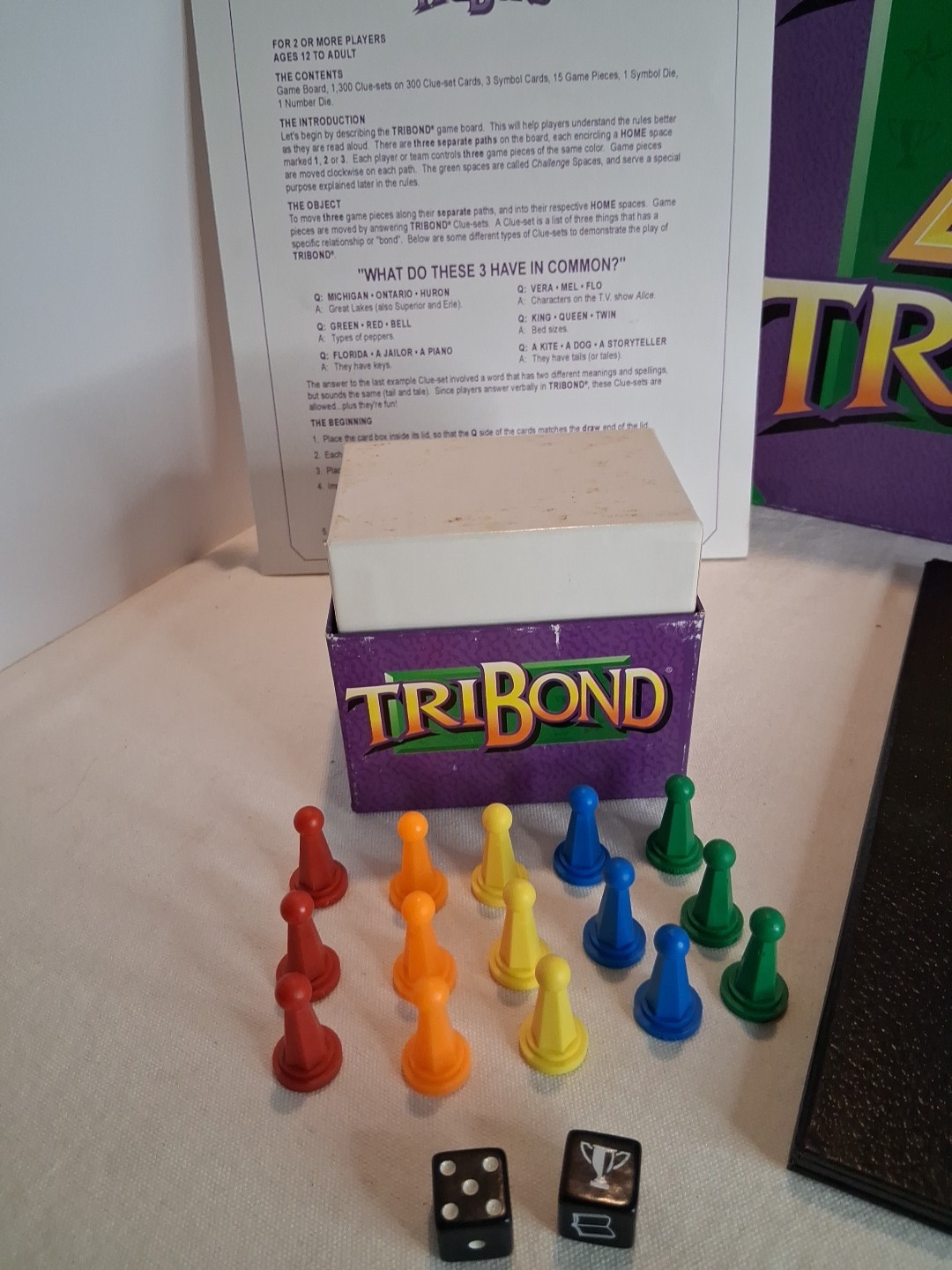1992 TriBond Family Fun Board Game COMPLETE For Clever Minds VGT Ages 12 and up