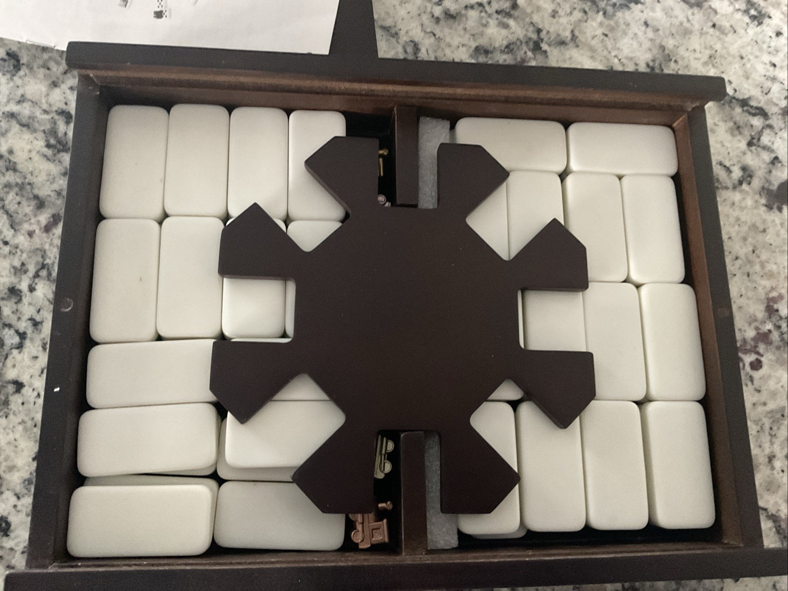Excalibur Mexican Train Dominoes in Solid Mahogany Wood Box