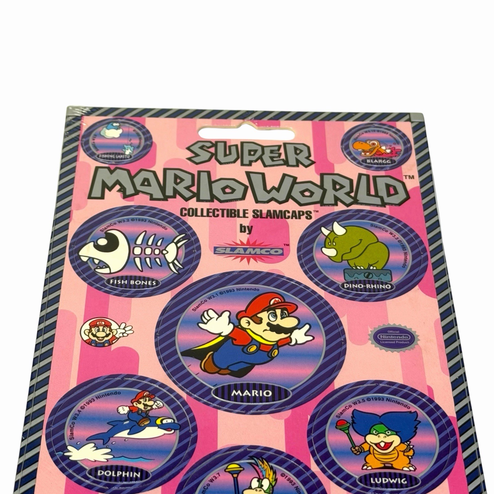 Vintage 90’s Nintendo NOS Super Mario World Slamcaps Pogs By Slamco NEW Sealed
