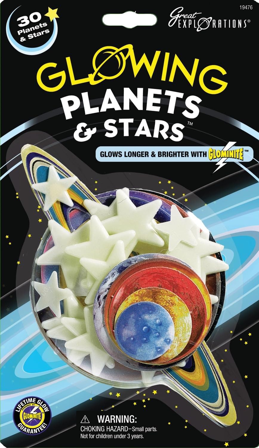 30 Pack Glowing Planets and Stars Tabletop Game for Kids Ages 5 and Up