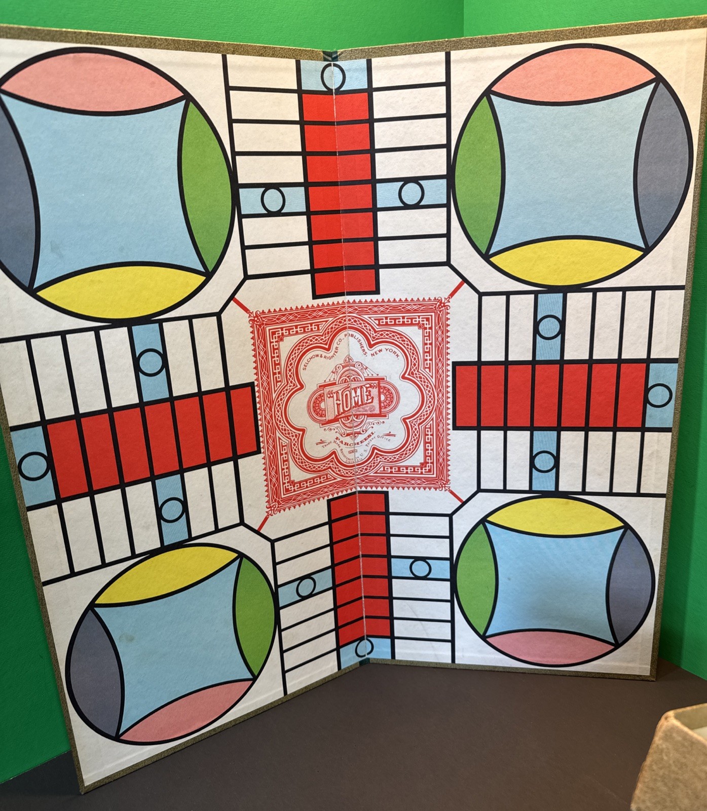 Complete 1967 Parcheesi Deluxe #5 Wooden Pcs Selchow & Righter Board Game Nice!