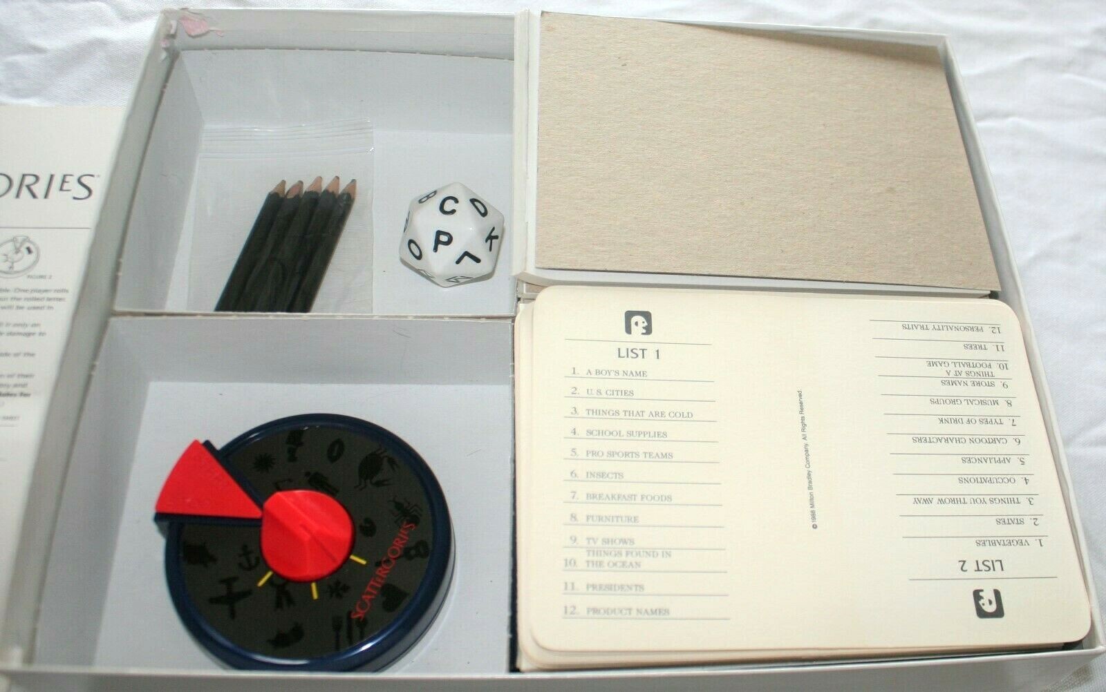 Vintage Scattergories Game Complete 1988 Milton Bradley Made In USA