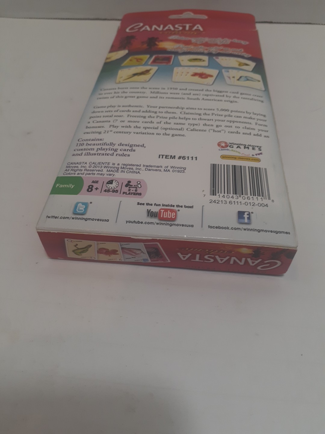 CANASTA CALIENTE OFFICIAL VERSION 110 Custom Card SEALED DECKS 2013 Winning Move