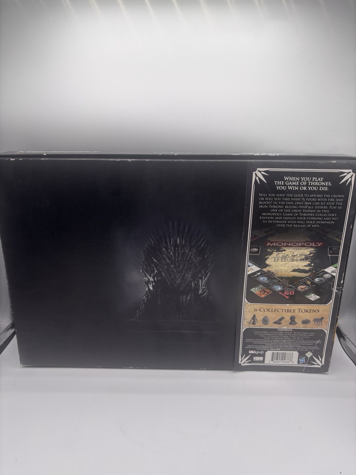 Monopoly Game of Thrones Collector’s Edition – Board Game Box Open Contents New