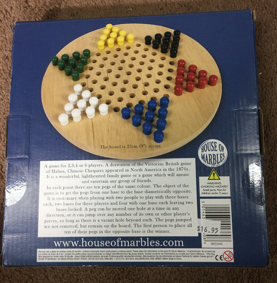 HOUSE OF MARBLES WOODEN CHINESE CHEQUERS (CHECKERS) – NEW IN BOX