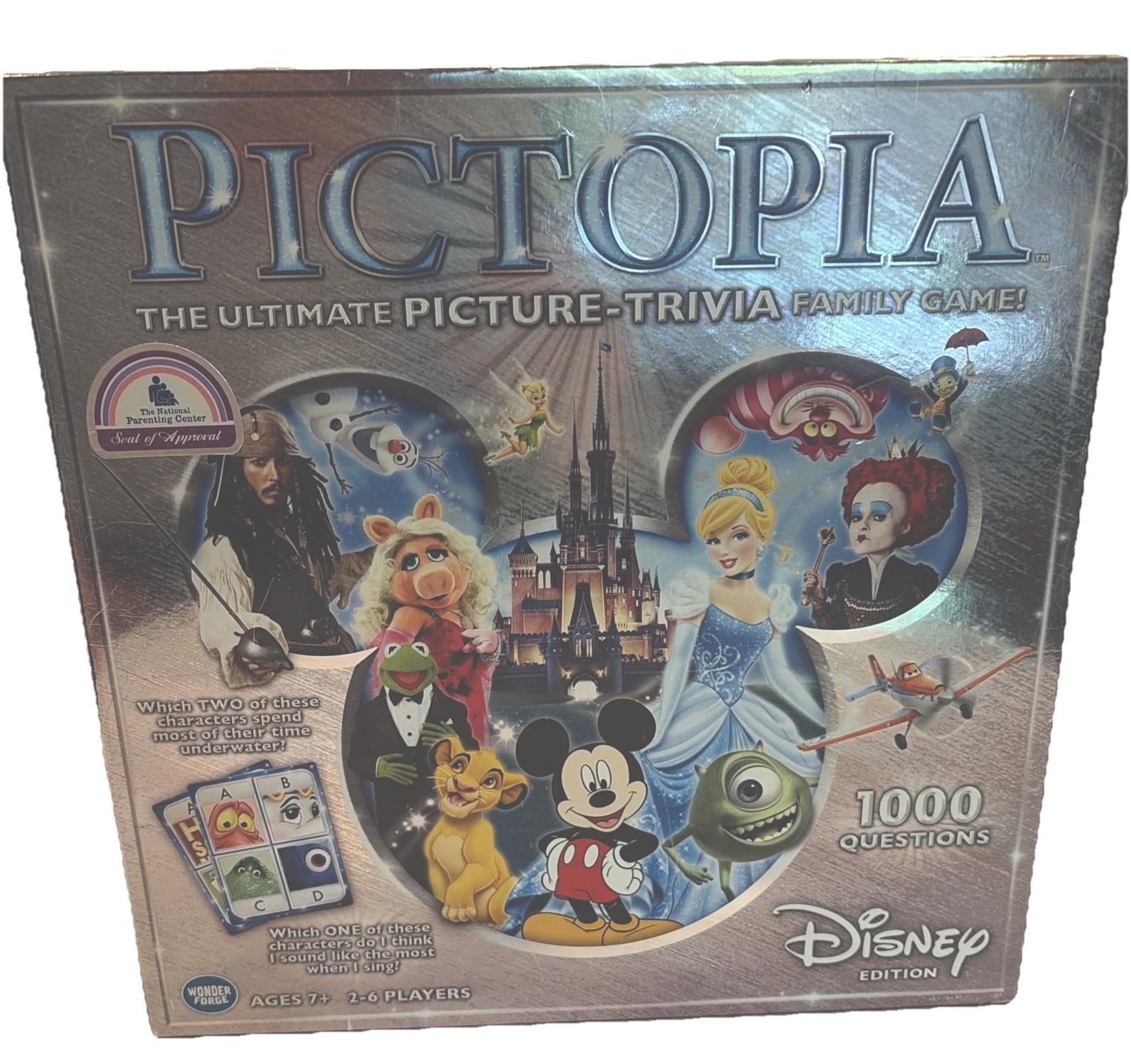 Pictopia Disney Edition-Picture Trivia Family Board Game Wonder Forge EUC