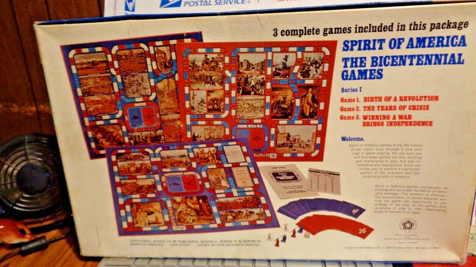 The Bicentennial Games 3 Board Games in 1 Coach House 1975 Complete