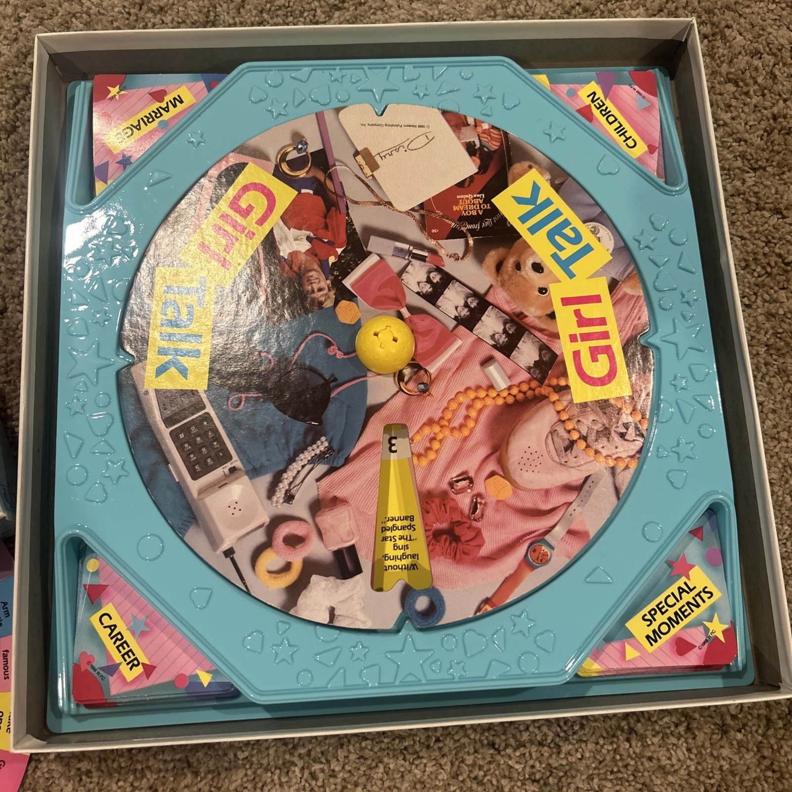 Vintage 1988 Girl Talk Board Game Golden Original W/Zit Stickers