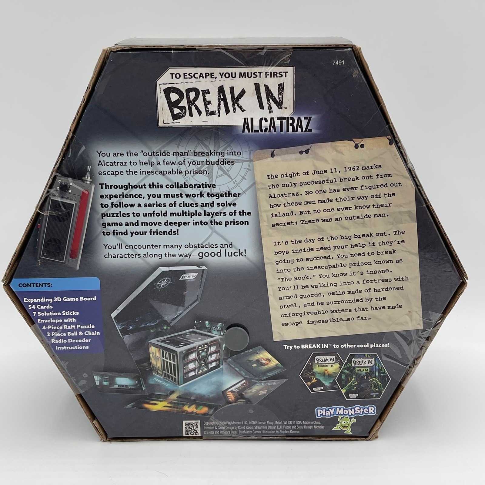 PlayMonster Break In Alcatraz 3D Collaborative Escape Room Board Game 7491 NEW