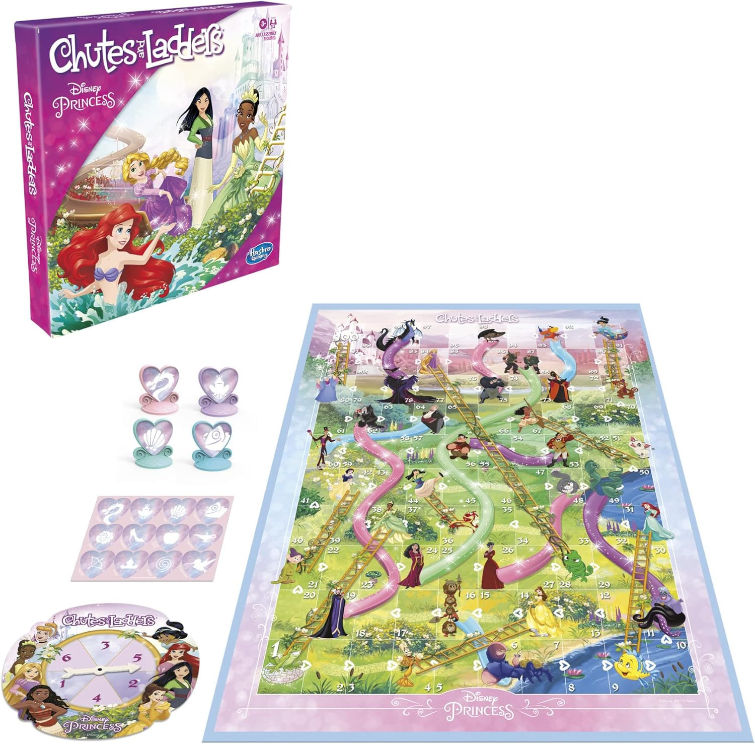 Gaming Chutes and Ladders: Disney Princess Edition Board Game for Kids Ages 3