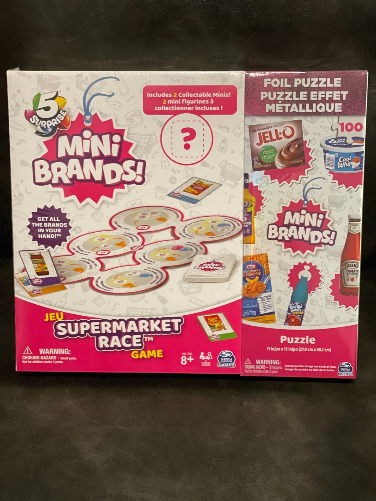 Spin Master Mini Brands Supermarket Race Game & 100pc Puzzle – Brand New/Sealed!