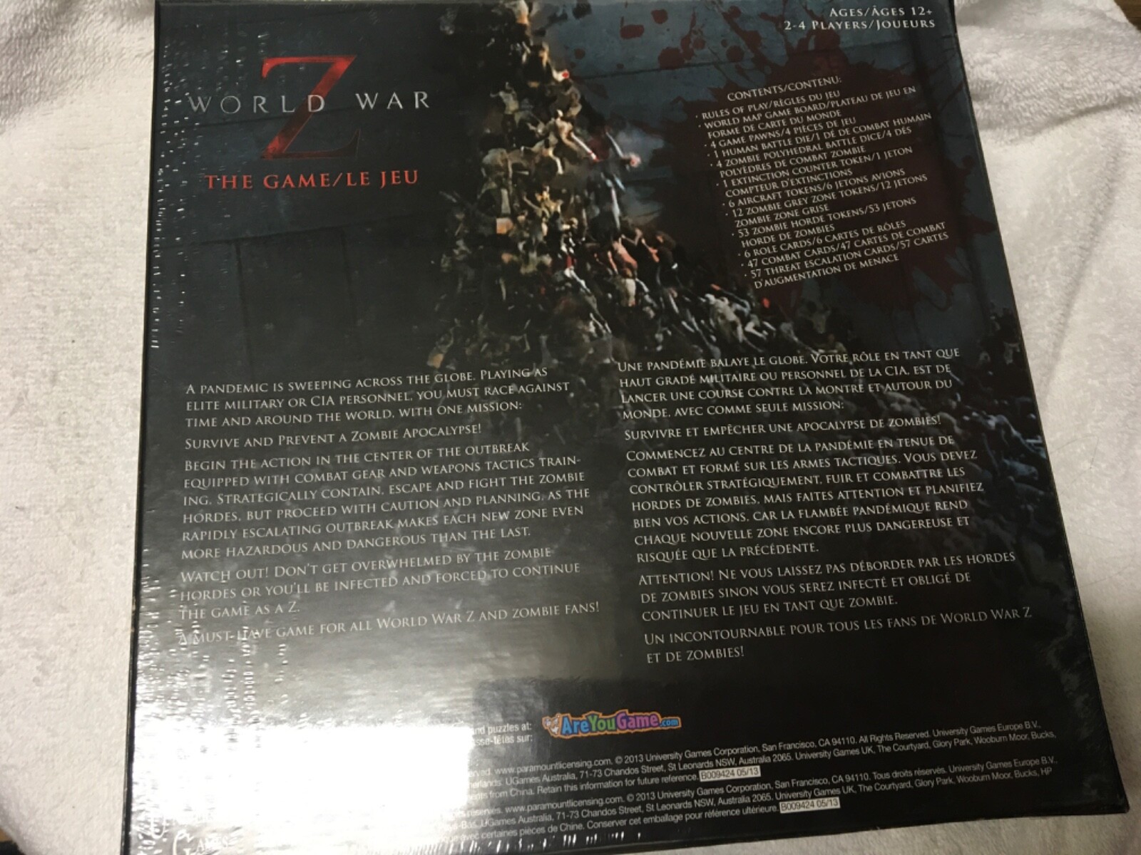 World War Z: The Game (English and French Edition) Board Game Brand New Sealed