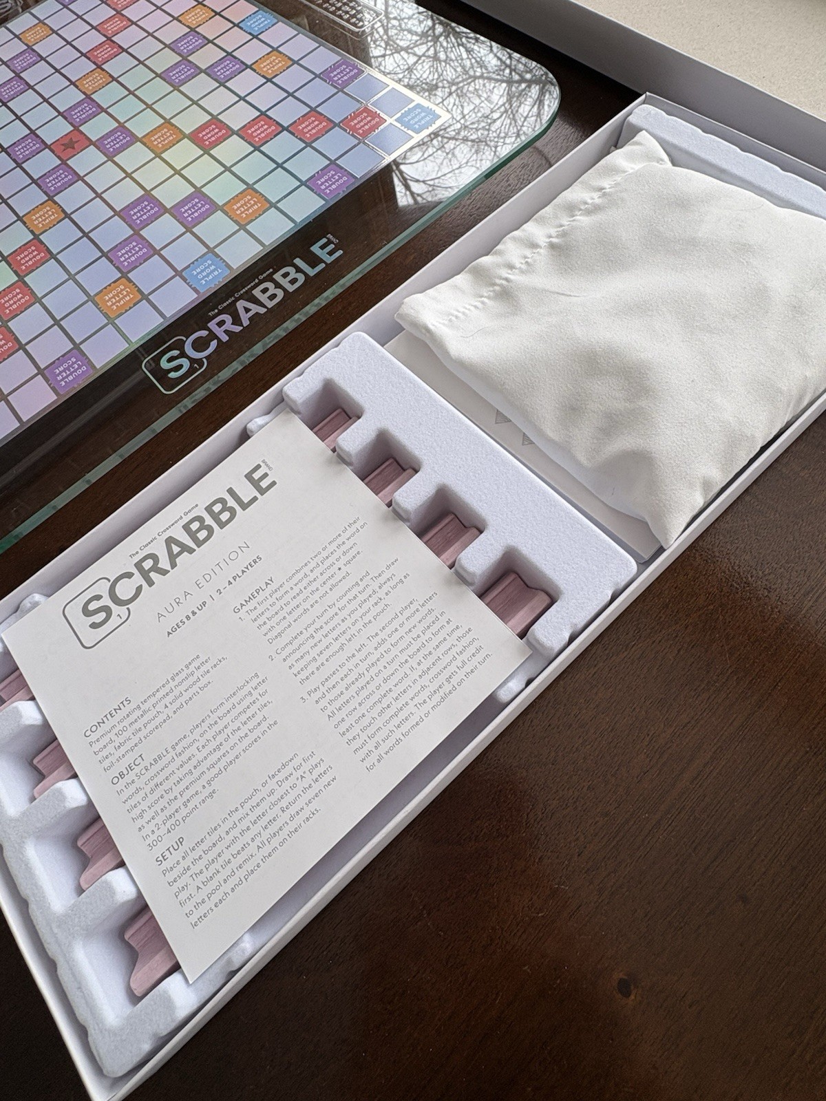 Scrabble AURA Edition Glass Turntable W.S. Game Company Boardgame Box Complete