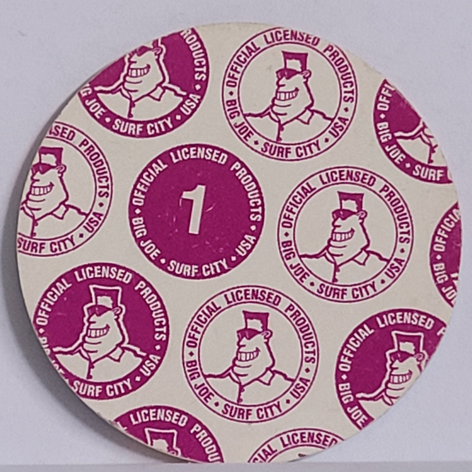 Vintage Pog * Big Jim * K Freedman #1 * Pink / Pink Number * Bin199
