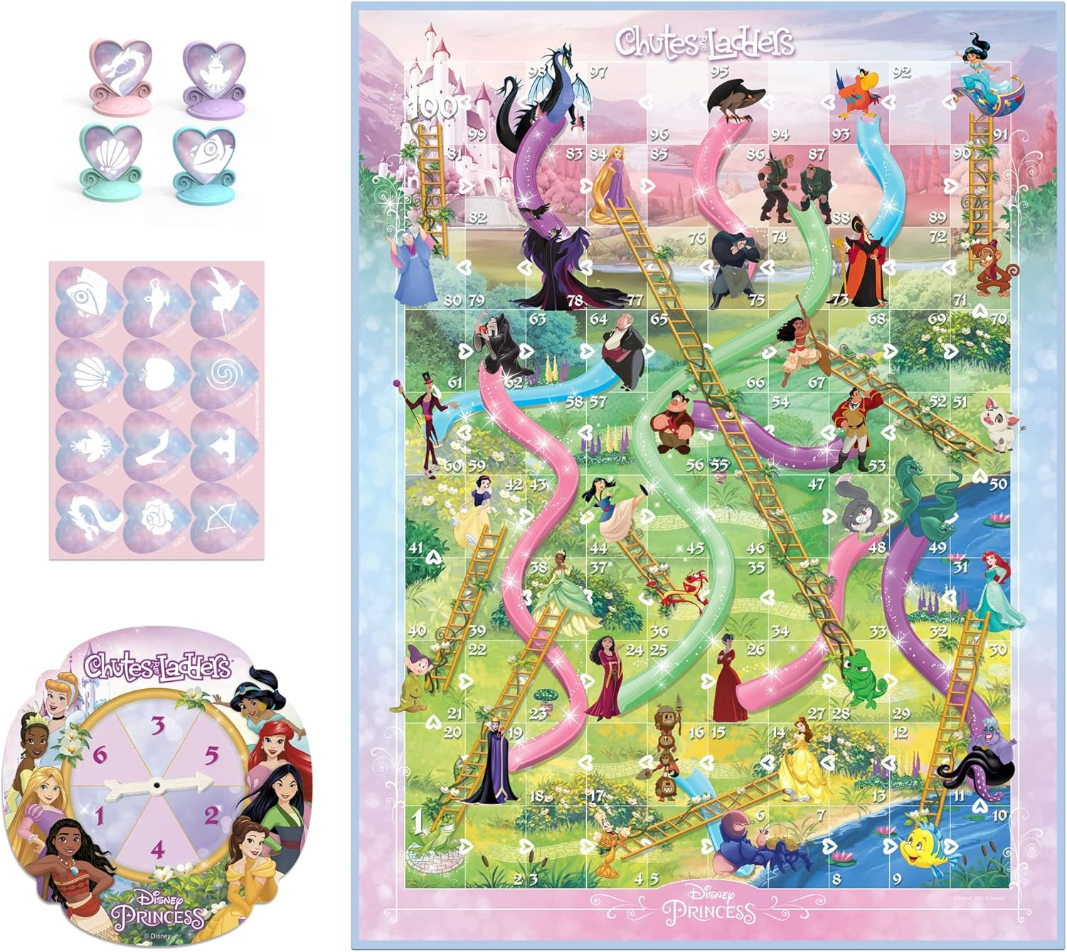 Gaming Chutes and Ladders: Disney Princess Edition Board Game for Kids Ages 3