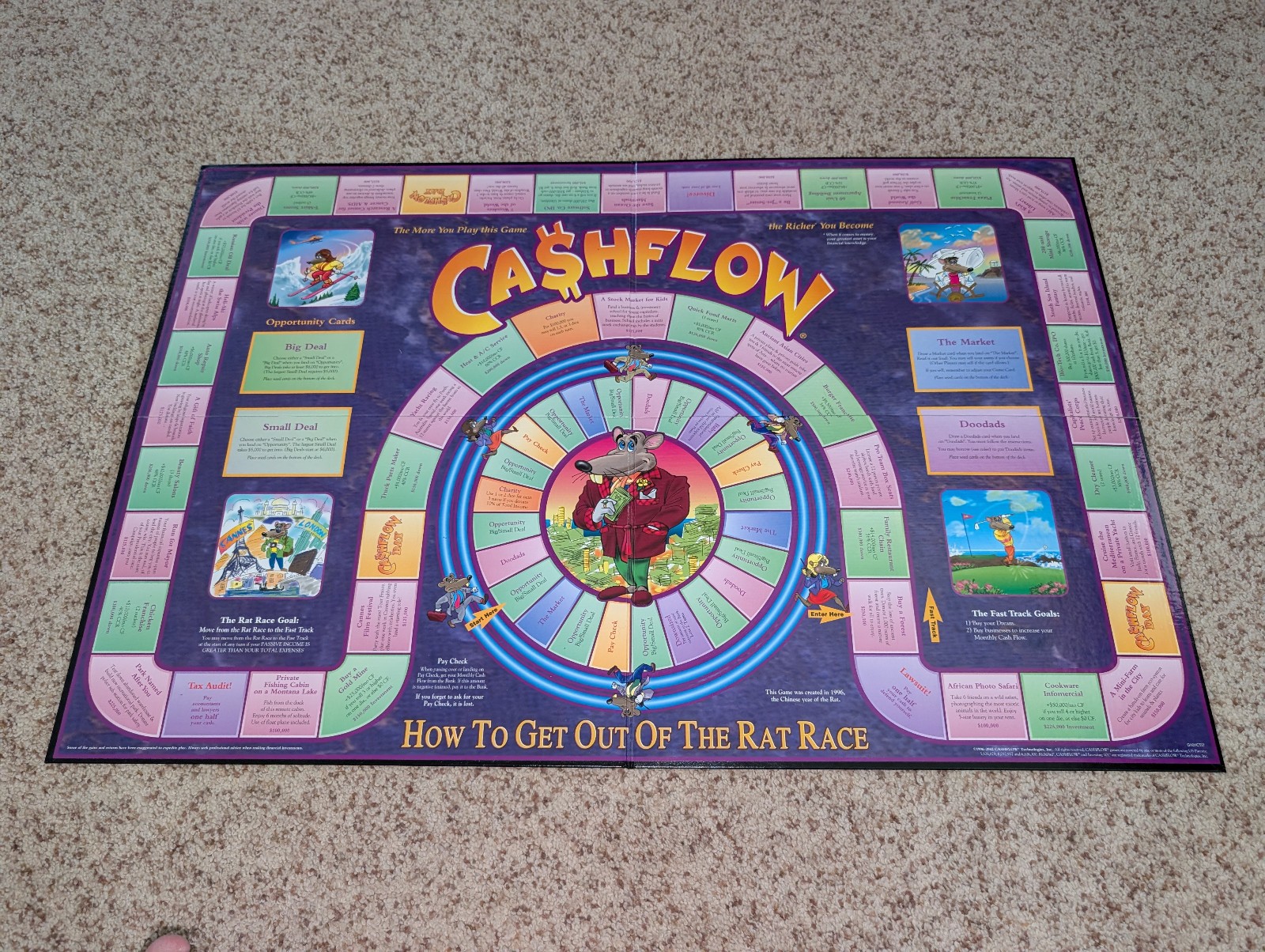 Cashflow Investing 101 Board Game Rich Dad 1999-2002 Almost Complete Playable