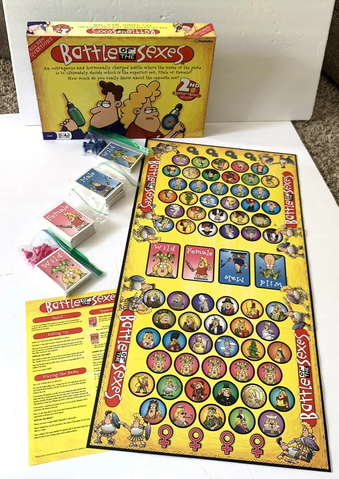 Battle of the Sexes 2nd Ed. *EUC* Board Game. 2005. Imaginatioin. 2-8 Players