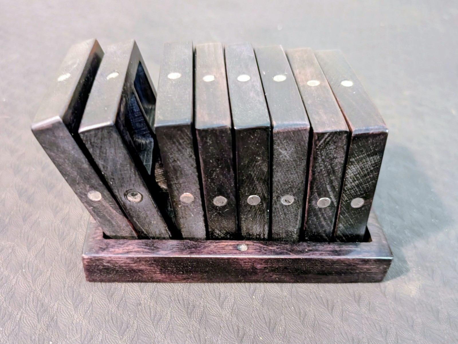 8 Piece Component Collector for Board Games by Dog Might Real Wood Magnets Black