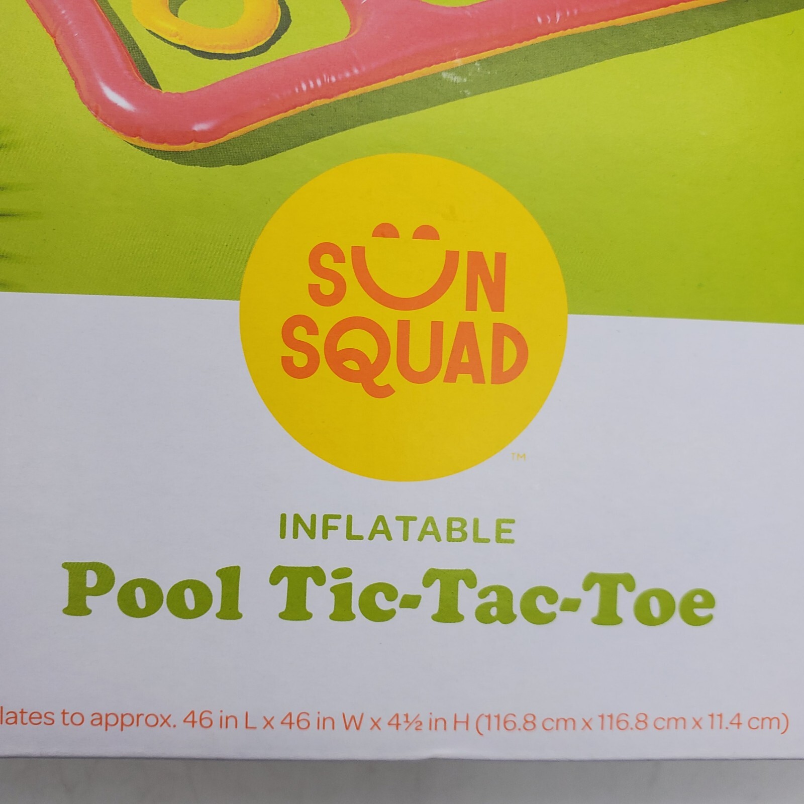 Sun Squad Inflatable Pool Game Tic Tac Toe 3 Foot 10 Inches NIB Beach Summer