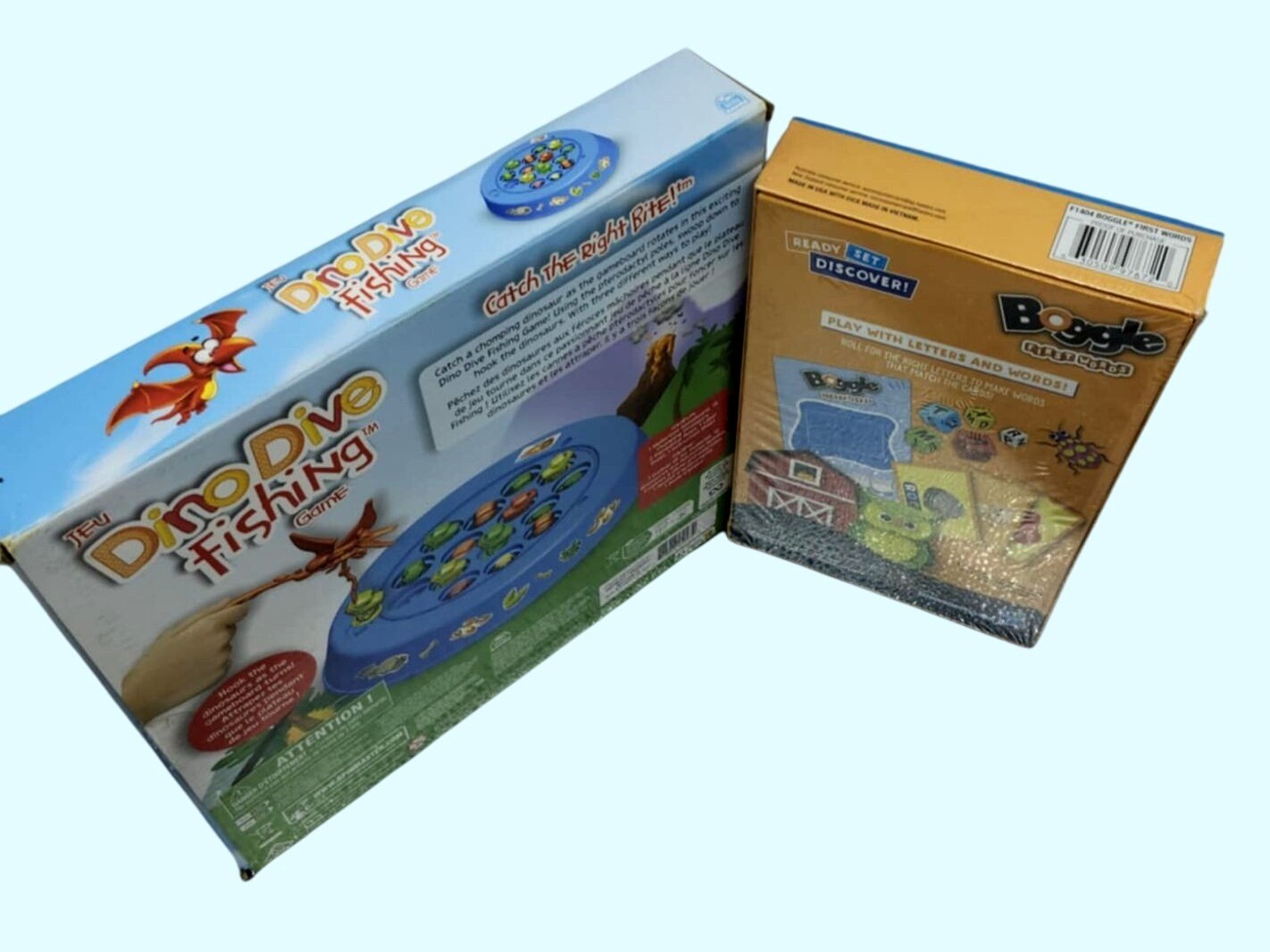 Dino Dive Fishing Game & Boggle First Words Kids Educational Interactive Fun NIB