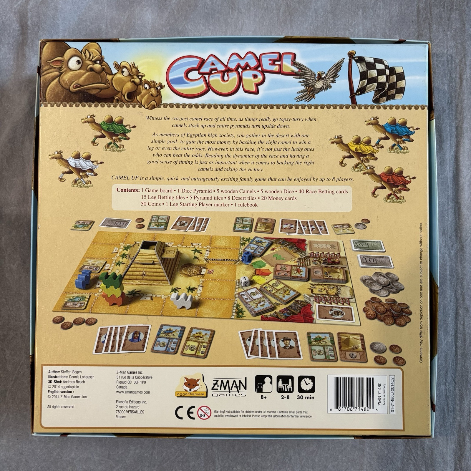 Camel Up / Cup Board Game – 100% Complete – Z-Man Games – Stephen Bogen Clean