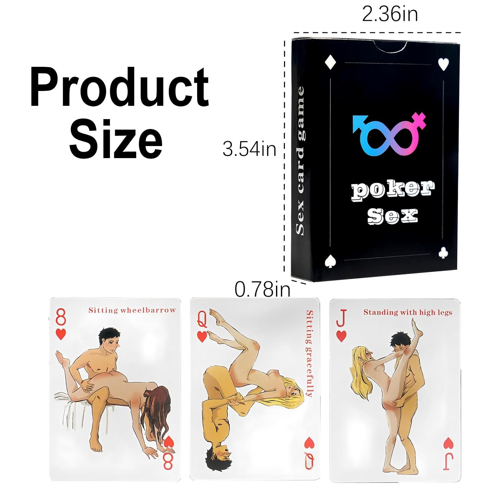 Sex Cards Sex Dice Set Couples Games – 54 Positions Cards Sex Game with 2 Glo…