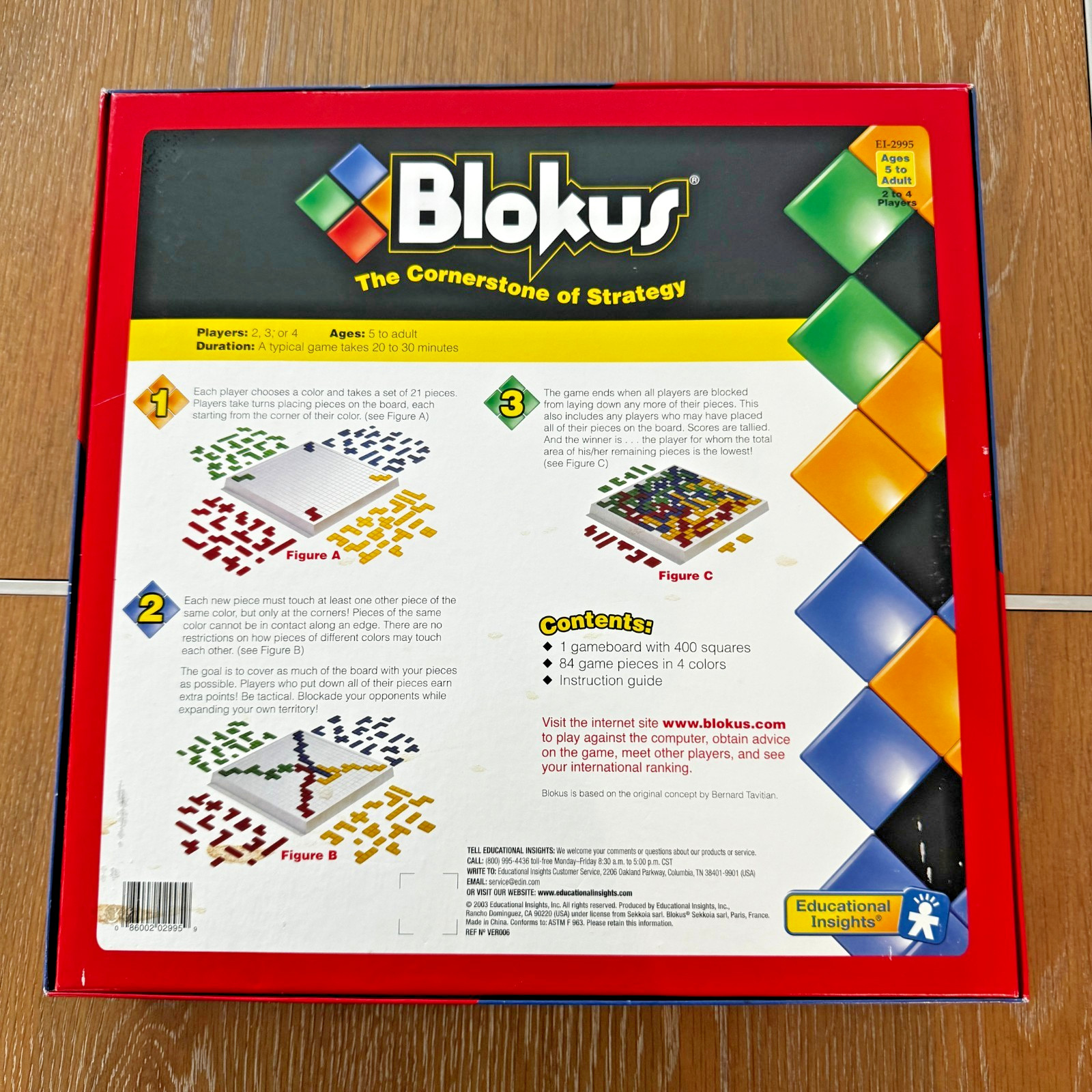Blokus Educational Insights 2003 Strategy Large Edition EI-2995 NOB READ