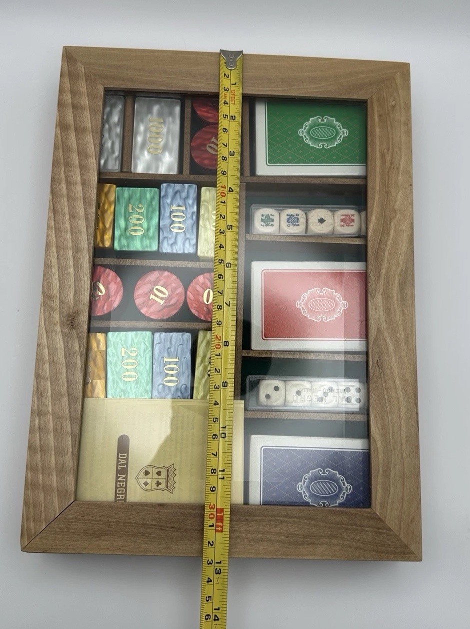 Vintage Dal Negro Italian luxury Gaming Set|Walnut Wood Case | Unopened Decks