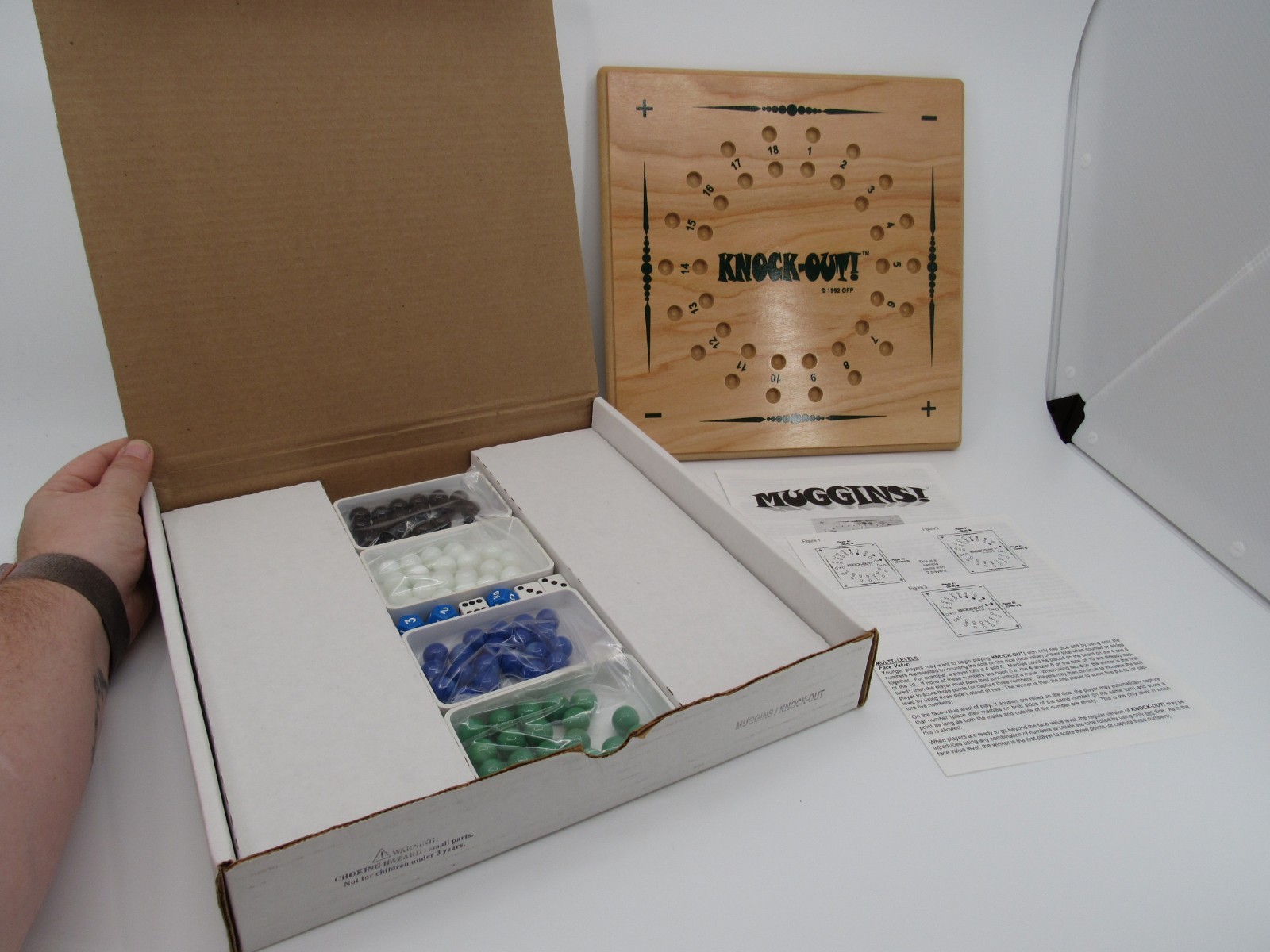 Muggins & Knock-Out Reversible Wooden Board Games Complete