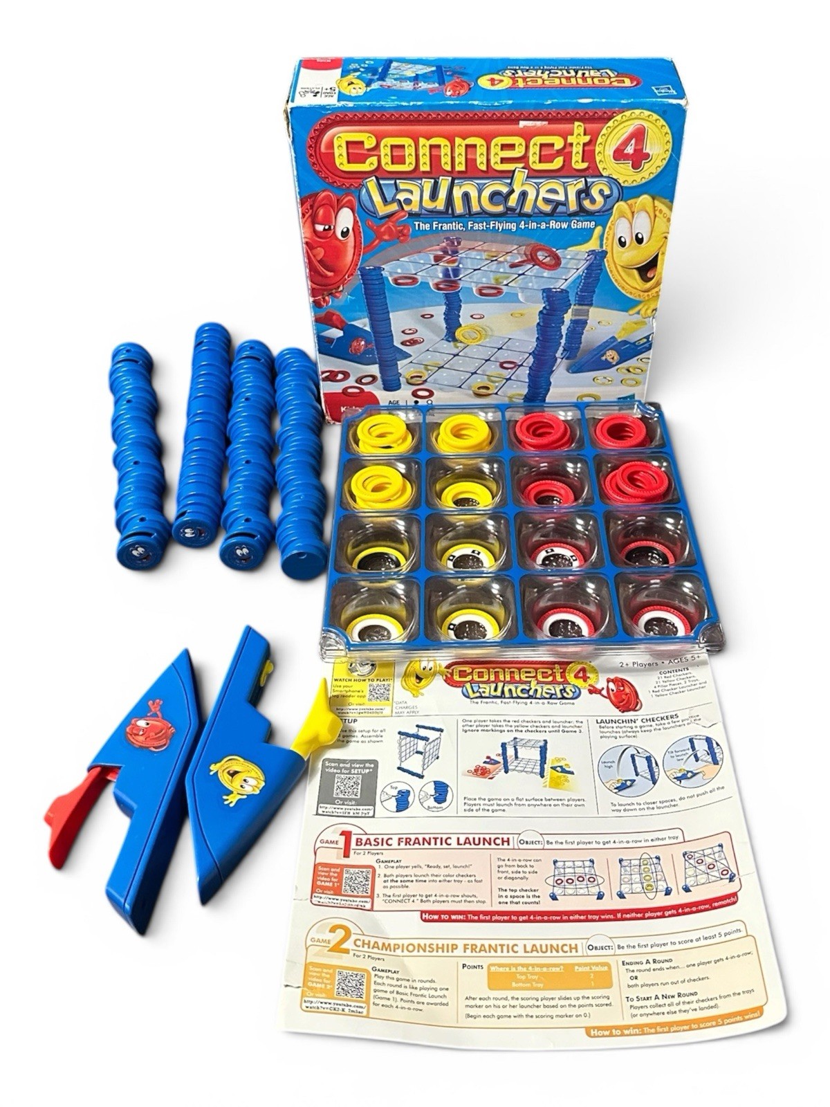 Connect 4 Launchers COMPLETE Milton Bradley 2009 Four in a Row Launch Action