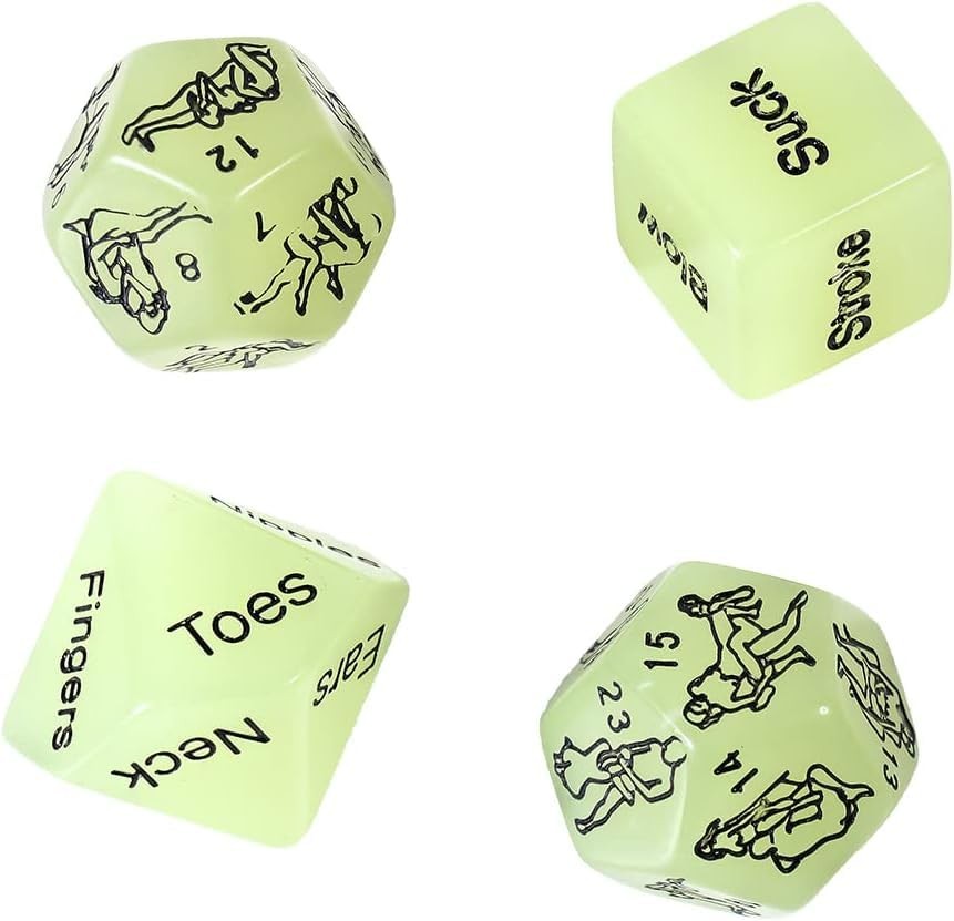 Glowing Sex Dice for Adults 4 PCS Fun Games With Positions for Couples, Love…