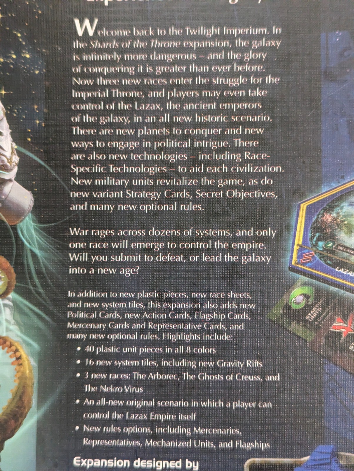 TWILIGHT IMPERIUM SHARDS of the THRONE Expansion ONLY 100% COMPLETE 2011 UNPUNCH