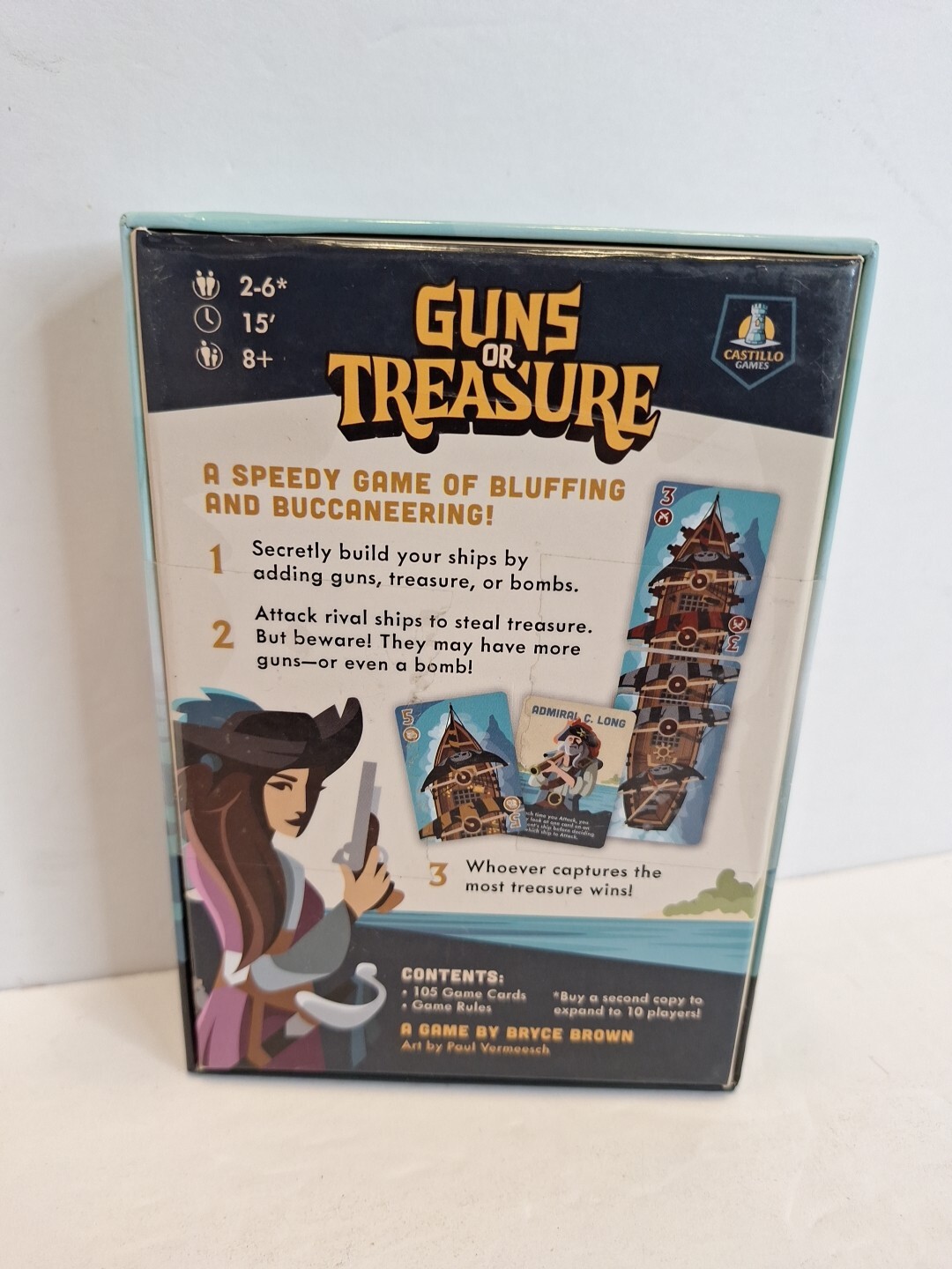 Castillo Games Guns or Treasure Family Board Game Ages 8+ 2 to 6 Players