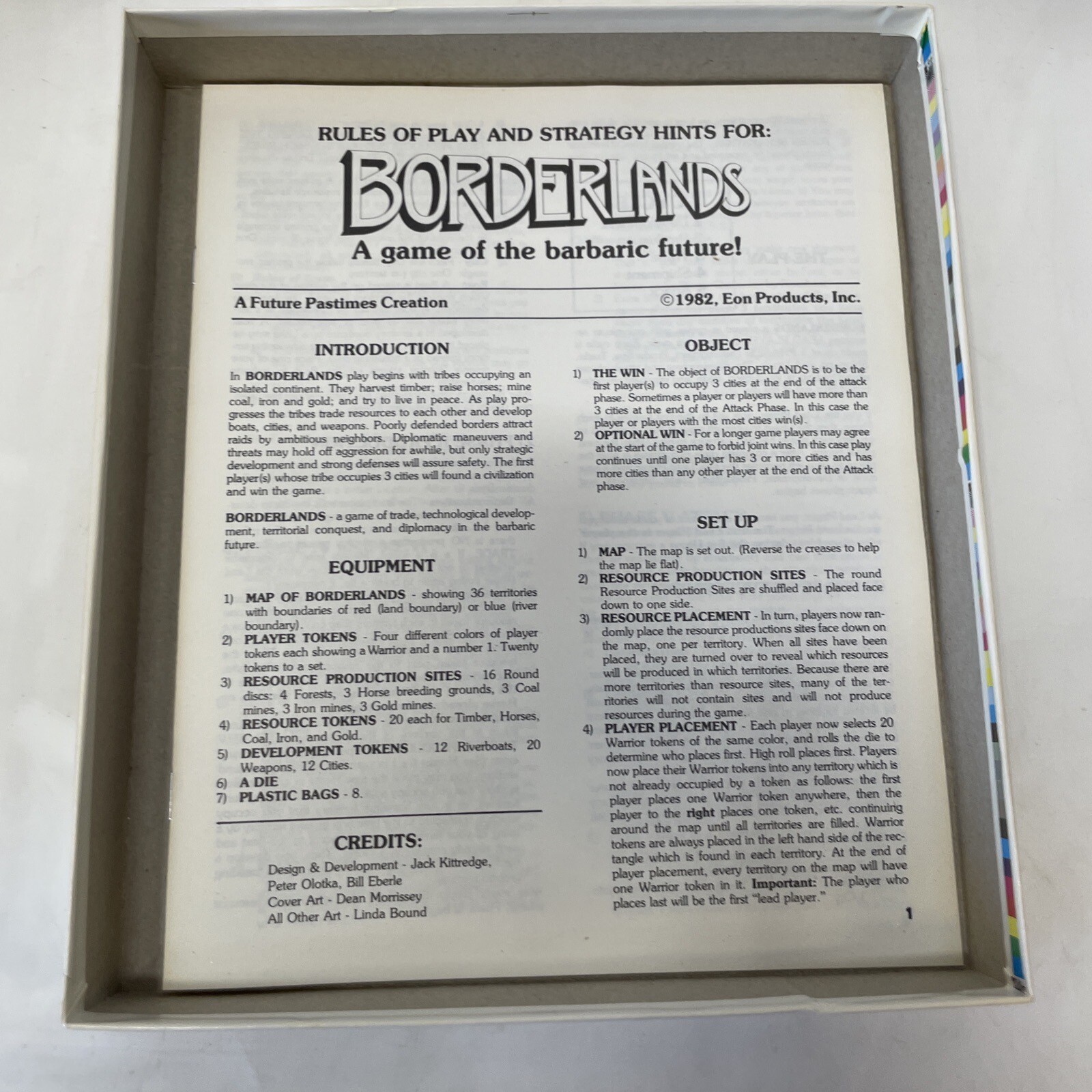 Borderlands (Board Game, EON, 1982) see photos.