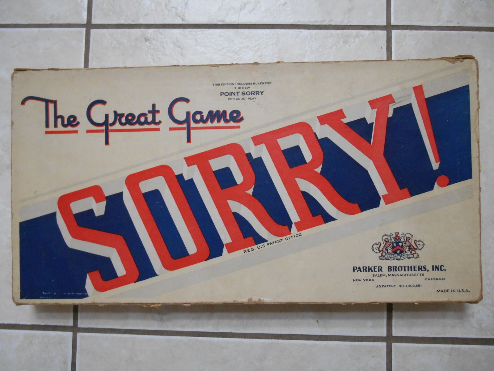 Vintage Early 1950’s Parker Brothers Sorry Board Game USA with Complete Cards