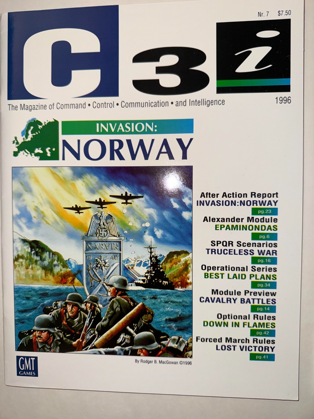GMT C3i Magazine 7, Invasion Norway, etc. NM