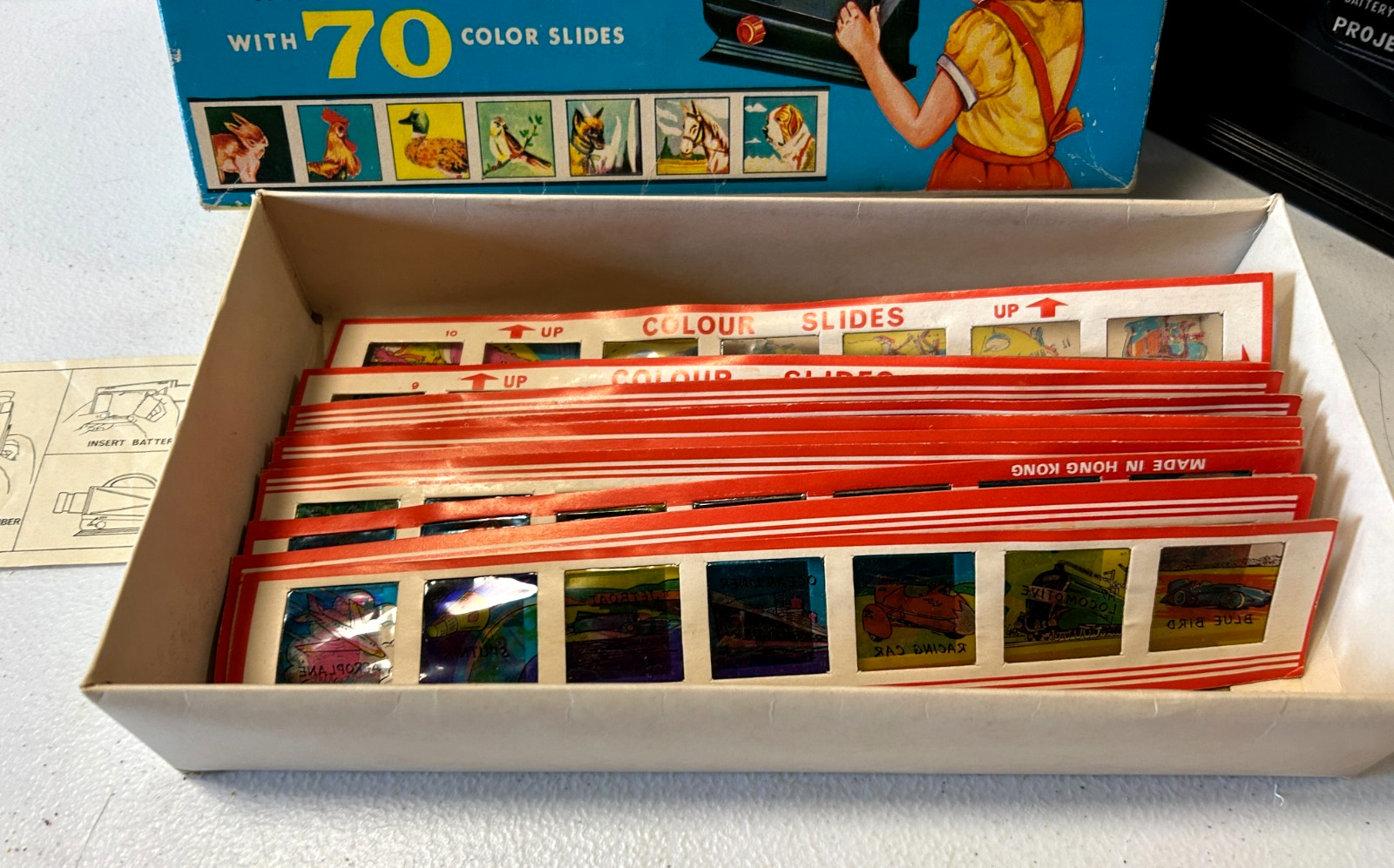 Vintage 1960s Stellar Battery Operated Toy Projector Slides No 8106 Hong Kong