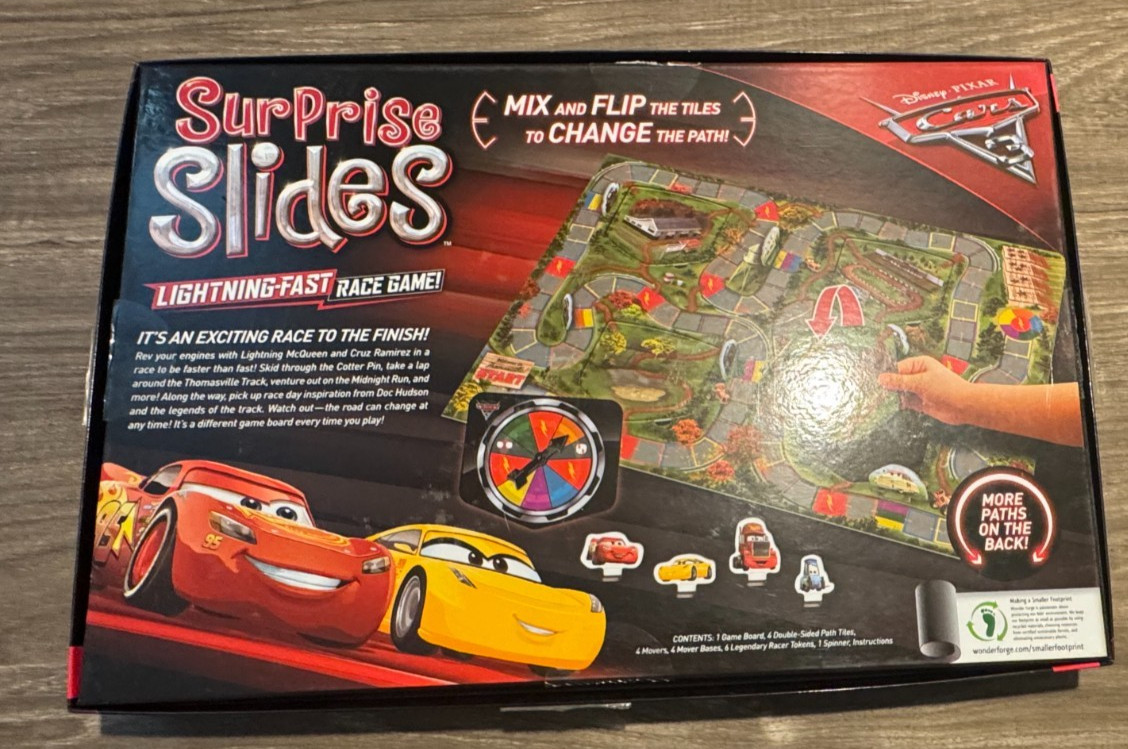 Disney Pixar Cars Surprise Slides Lightning-Fast Race Game Complete In Box