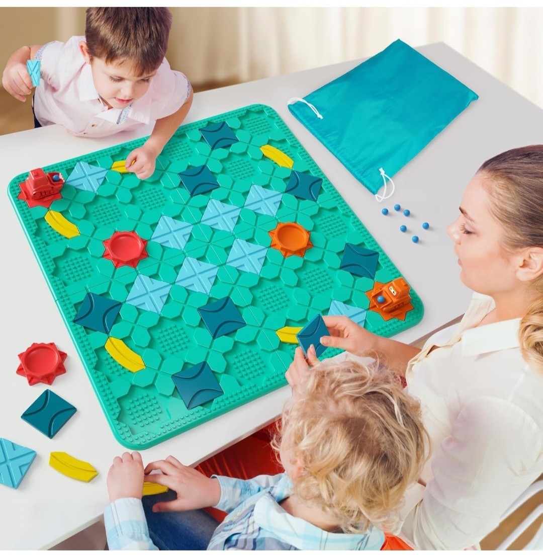 Logical Road Builder, Large Stem Games Board Game for 4 5 6 7 Years, Montessori