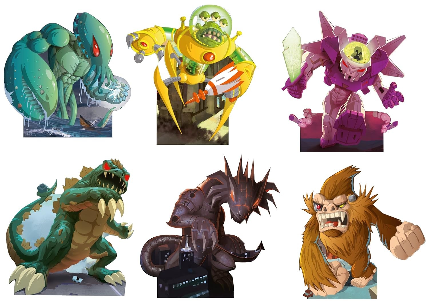 King of Tokyo Board Game (2nd Edition, 2012, IELLO, Missing 1 Plastic Stand)