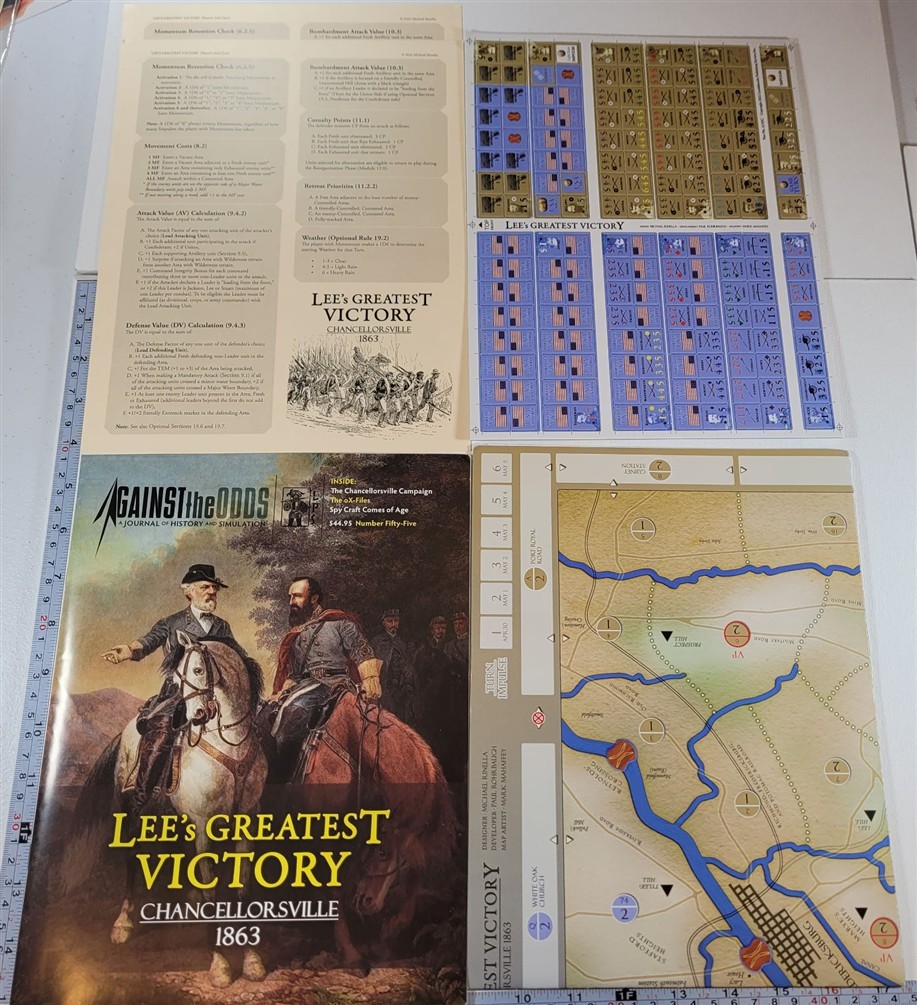 ATO #55 Lee’s Greatest Victory Chancellorsville Board Game War Game Unpunched